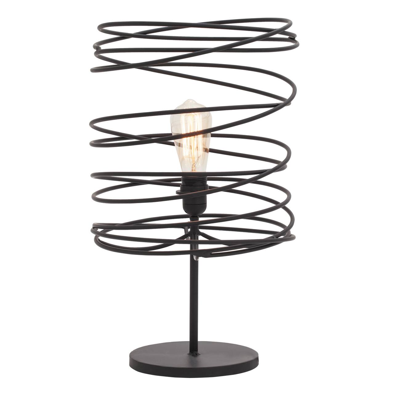 Black Metal Industrial Table Lamp, 21&#x22; x 12&#x22; x 12&#x22;